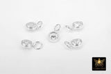 925 Sterling Silver CZ Charms, 6 mm Dangle CZ Charms # 3593, Round Cubic Zirconia Charms