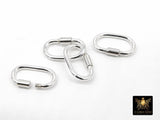 14 K Gold Filled Carabiner, 14 mm Small Gold Oval Long Clasps # 3594, Dainty Gold Screw Clasps