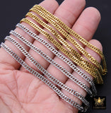 Silver Stainless Steel Chain, 304 Faceted Curb 5 mm Chains CH #211, Unfinished Necklace Chains