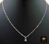 14 K Gold Filled Sequin Necklace, 925 Sterling Silver Evil Eye Necklace, Everyday Blue Greek Disc CZ Minimalist Chain Link Choker, Handmade