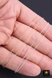 14 K Gold Filled Hammered Cable Chains, 2.4 x 1.9 mm 925 Sterling Sliver CH# 866, Dainty Chain