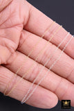 14 K Gold Filled Hammered Cable Chains, 2.4 x 1.9 mm 925 Sterling Sliver CH #866, Dainty Chain