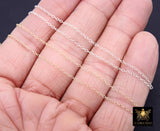 14 K Gold Filled Hammered Cable Chains, 2.4 x 1.9 mm 925 Sterling Sliver CH #866, Dainty Chain