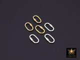 14 K Gold Filled Carabiner, 14 mm Small 925 Sterling Silver Oval Long Clasps #3594, Dainty Sterling Silver Screw Clasps