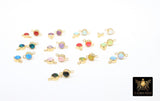 14 K Gold Filled Opal Solitaire Connectors, Top Quality CZ 4 mm White Bezel Links # 157, Permanent Jewelry Findings