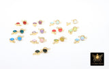 14 K Gold Filled Opal Solitaire Connectors, Top Quality CZ 4 mm White Bezel Links # 157, Permanent Jewelry Findings