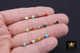 14 K Gold Filled Opal Solitaire Connectors, Top Quality CZ 4 mm White Bezel Links #157, Permanent Jewelry Findings