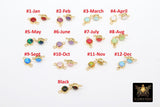 14 K Gold Filled Opal Solitaire Connectors, Top Quality CZ 4 mm White Bezel Links # 157, Permanent Jewelry Findings