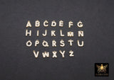 14 K Gold Filled CZ Alphabet Charms, 7 mm 925 Sterling Silver Initial With Jump Ring #3375, Letters