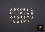 14 K Gold Filled CZ Alphabet Charms, 7 mm 925 Sterling Silver Initial With Jump Ring # 3375, Letters
