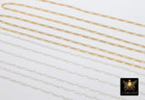 14 K Gold Filled Figaro Chains, 925 Sterling Silver Unfinished By The Foot CH #913 , 1.3 mm Dainty Long and Short #885