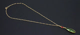 14 K Gold Filled Gemstone Necklace, Green Amethyst and Pink Tourmaline Gemstone Necklace, Long Short Chain Necklace