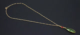 14 K Gold Filled Gemstone Necklace, Green Amethyst and Pink Tourmaline Gemstone Necklace, Long Short Chain Necklace