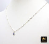 14 K Gold Filled Sequin Necklace, 925 Sterling Silver Evil Eye Necklace, Everyday Blue Greek Disc CZ Minimalist Chain Link Choker