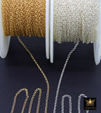 14 K Gold Filled Hammered Cable Chains, 2.4 x 1.9 mm 925 Sterling Sliver CH# 866, Dainty Chain