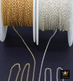 14 K Gold Filled Hammered Cable Chains, 2.4 x 1.9 mm 925 Sterling Sliver CH# 866, Dainty Chain