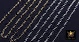 14 K Gold Filled Hammered Cable Chains, 2.4 x 1.9 mm 925 Sterling Sliver CH #866, Dainty Chain