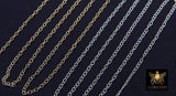 14 K Gold Filled Hammered Cable Chains, 2.4 x 1.9 mm 925 Sterling Sliver CH# 866, Dainty Chain