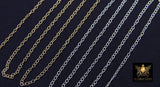 14 K Gold Filled Hammered Cable Chains, 2.4 x 1.9 mm 925 Sterling Sliver CH #866, Dainty Chain