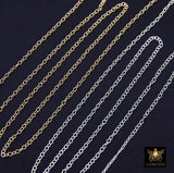 14 K Gold Filled Hammered Cable Chains, 2.4 x 1.9 mm 925 Sterling Sliver CH #866, Dainty Chain