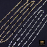 14 K Gold Filled Hammered Cable Chains, 2.4 x 1.9 mm 925 Sterling Sliver CH# 866, Dainty Chain