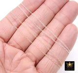 14 K Gold Filled Hammered Cable Chains, 2.4 x 1.9 mm 925 Sterling Sliver CH #866, Dainty Chain