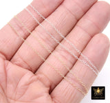 14 K Gold Filled Hammered Cable Chains, 2.4 x 1.9 mm 925 Sterling Sliver CH# 866, Dainty Chain