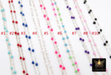 925 Sterling Silver Enamel Satellite Chain Necklace, Silver Beaded Dainty Choker, Front Charm Clasp Choker
