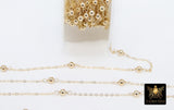 14 K Gold Filled Satellite Chains, Fancy Cable with 4 mm beads CH #912, 14 20 Unfinished By Foot