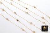 14 K Gold Filled Satellite Chains, Fancy Cable with 4 mm beads CH# 912, 14 20 Unfinished By Foot