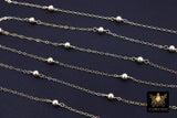 14 K Gold Filled Satellite Chains, Fancy Cable with 4 mm beads CH #912, 14 20 Unfinished By Foot