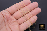 14 K Gold Filled Wavy Bar Paperclip Chain, 1.5 mm Ripple Chains CH #914, Unfinished Long and Short Chains