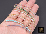 14 K Gold Filled Beaded Connectors, Beaded Bar Mixed Faceted Stone Connectors # 3604, Permanent Jewelry Half Bracelet