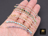 14 K Gold Filled Beaded Connectors, Beaded Bar Mixed Faceted Stone Connectors # 3604, Permanent Jewelry Half Bracelet