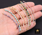 14 K Gold Filled Beaded Connectors, Long Bar Birthstone Connectors For Permanent Jewelry # 3600, Half Bracelet