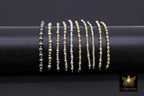 14 K Gold Filled Beaded Connectors, Long Bar 925 Sterling Silver Connectors # 3601, Navajo Pearls