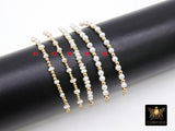 14 K Gold Filled Beaded Connectors, 925 Sterling Silver Long Beaded Pearl and Gemstone Links # 3602, Permanent Jewelry