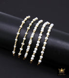 14 K Gold Filled Beaded Connectors, 925 Sterling Silver Long Beaded Pearl and Gemstone Links # 3602, Permanent Jewelry