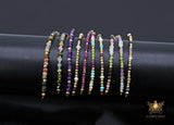 14 K Gold Filled Beaded Connectors, Beaded Bar Mixed Faceted Stone Connectors # 3604, Permanent Jewelry Half Bracelet