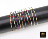 14 K Gold Filled Beaded Connectors, Beaded Bar Mixed Faceted Stone Connectors #3604, Permanent Jewelry Half Bracelet