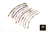 14 K Gold Filled Beaded Connectors, Beaded Bar Mixed Faceted Stone Connectors # 3604, Permanent Jewelry Half Bracelet