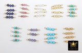 14 K Gold Wire Wrapped 3 Beads Connectors, Birthstone Beaded Gemstone Faceted Links # 3598, Permanent Jewelry
