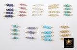 14 K Gold Wire Wrapped 3 Beads Connectors, Birthstone Beaded Gemstone Faceted Links # 3598, Permanent Jewelry
