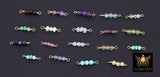 14 K Gold Wire Wrapped 3 Beads Connectors, Birthstone Beaded Gemstone Faceted Links # 3598, Permanent Jewelry
