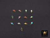 14K Gold Filled Zircon Opal Birthstone Connectors. Permanent Jewelry links for Birthday Gifts. Mothers Day or Wife gifts for her. Black, red, blue, yellow, green, white, purple amethyst, lime.