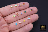 14K Gold Filled Zircon Opal Birthstone Connectors. Permanent Jewelry links for Birthday Gifts. Mothers Day or Wife gifts for her. Black, red, blue, yellow, green, white, purple amethyst, lime.