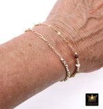 14 K Gold Filled Clover Connector, Wire Wrapped Mother of Pearl Quatrefoil # 3902, Beaded Clover Links