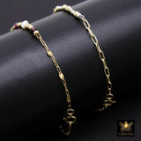 14 K Gold Filled Beaded Connectors, Mother of Pearl Connector # 3600, Beaded Clover