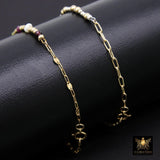 Mixed Metal 14 K Gold Filled Beaded Connectors, Long Bar 925 Silver Glitter or Matte # 3618, Navajo Pearls Permanent Jewelry