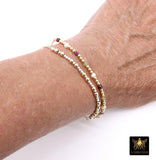 Mixed Metal 14 K Gold Filled Beaded Connectors, Long Bar 925 Silver Glitter or Matte # 3618, Navajo Pearls Permanent Jewelry